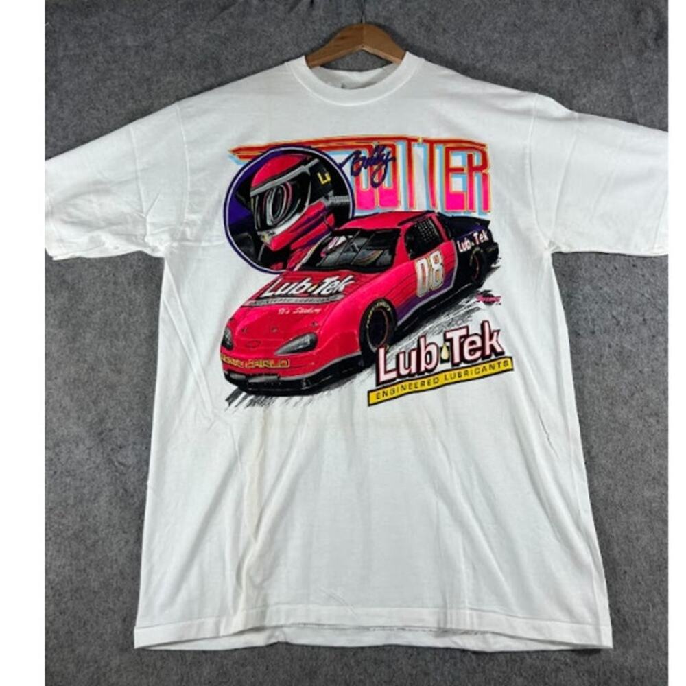 VTG 90s Bobby Dotter Lub Tek Racing Tshirt Men XL Nascar Chevrolet 08 Streetwear